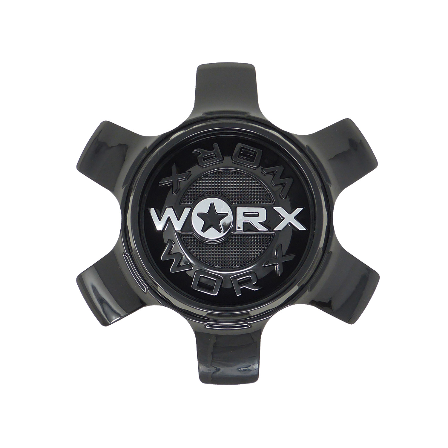 CAP WX 6H BC21 Worx Alloy Gloss Black Snap On Center Cap CAP WX 6H