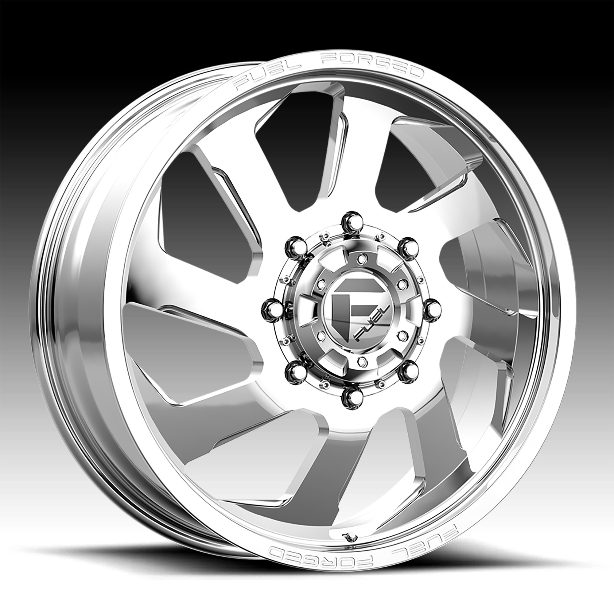 Fuel FF39D 8 Lug Polished Forged Dually Custom Truck Wheels FF39D 8L