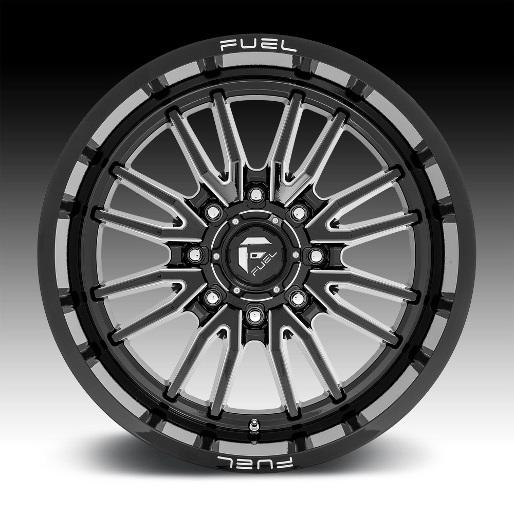 Fuel Clash D Gloss Black Milled Custom Truck Wheels Rims D