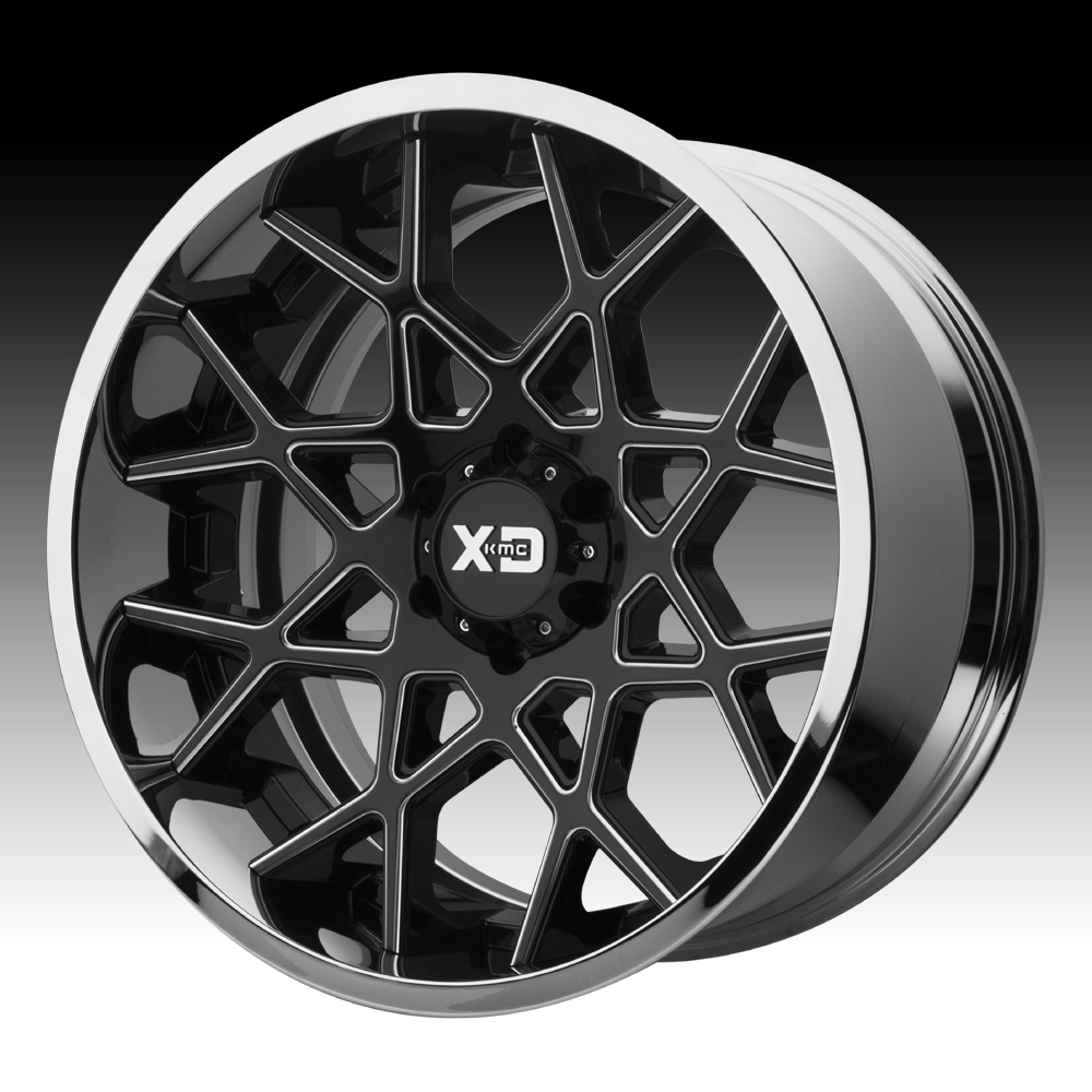 Kmc Xd Series Xd Chopstix Black Milled Chrome Custom Wheels Rims