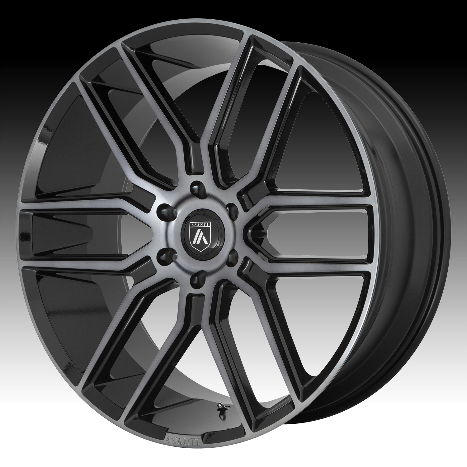 Asanti Black Label Abl 28 Baron Machined Black Grey Tint Custom Wheels