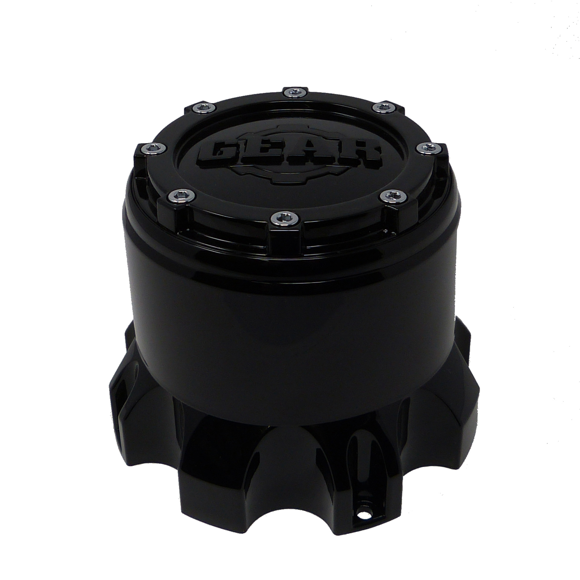 CAP-8LT-B14 / Gear Alloy Tall Black Bolt-On 8-Lug Center Cap - CAP-8LT