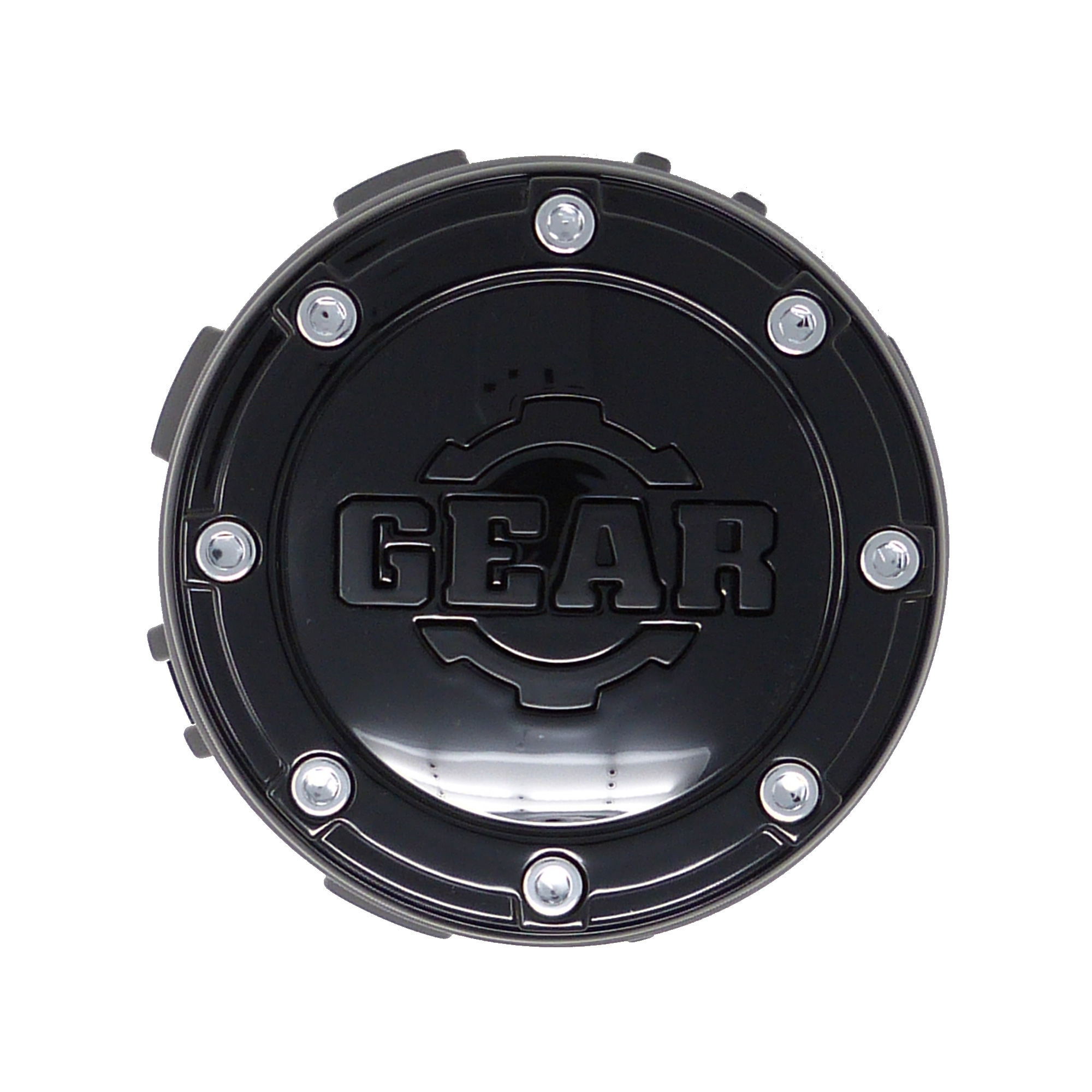 CAP-8LT-B14 / Gear Alloy Tall Black Bolt-On 8-Lug Center Cap - CAP-8LT