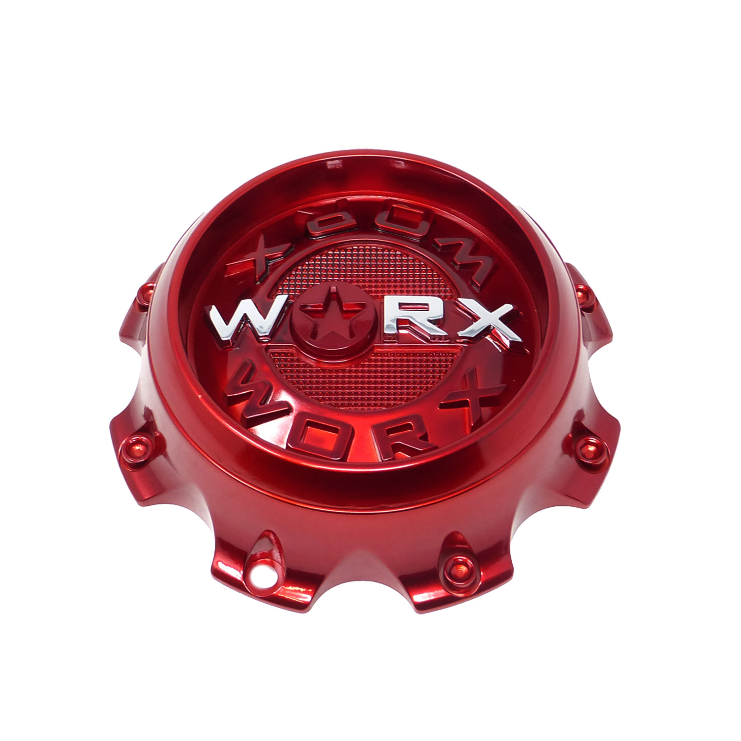 CAP WX 8 R21 Worx Alloy Gloss Red Bolt On Center Cap CAP WX 8