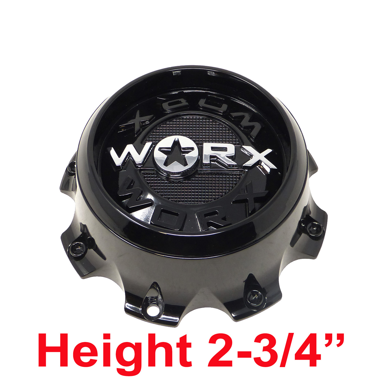 CAP WX 8T BC21 Worx Alloy Gloss Black Bolt On Center Cap CAP