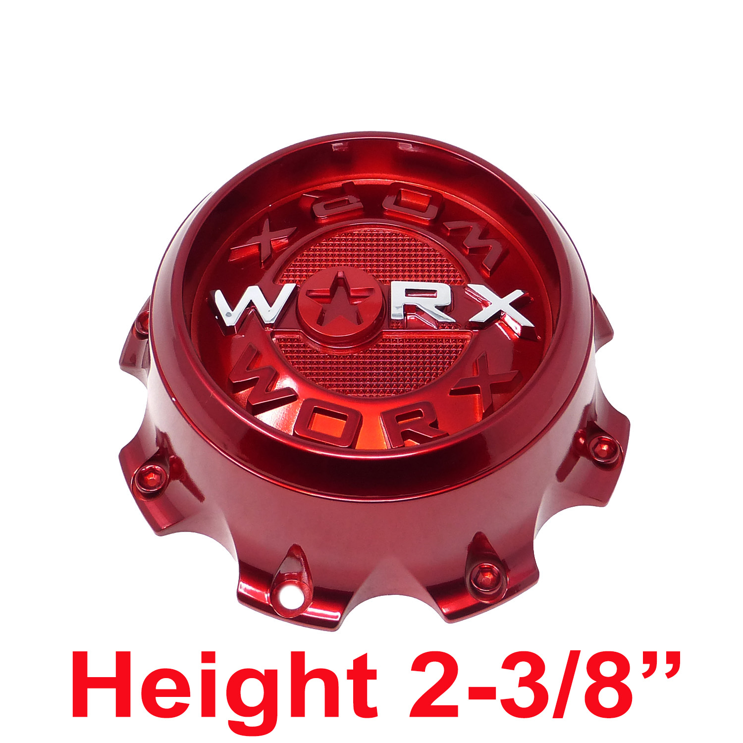 CAP WX 8T R21 Worx Alloy Gloss Red Bolt On Center Cap CAP WX