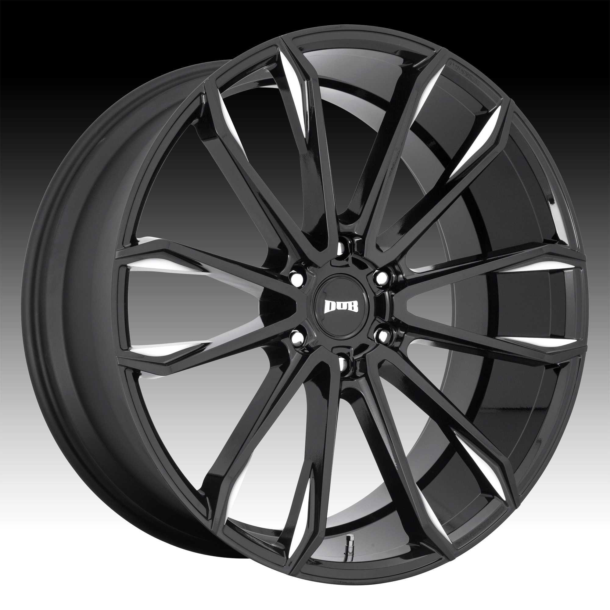 Dub Clout S252 Gloss Black Milled Custom Wheels Rims S252 Clout Dub 1pc Custom Wheels 