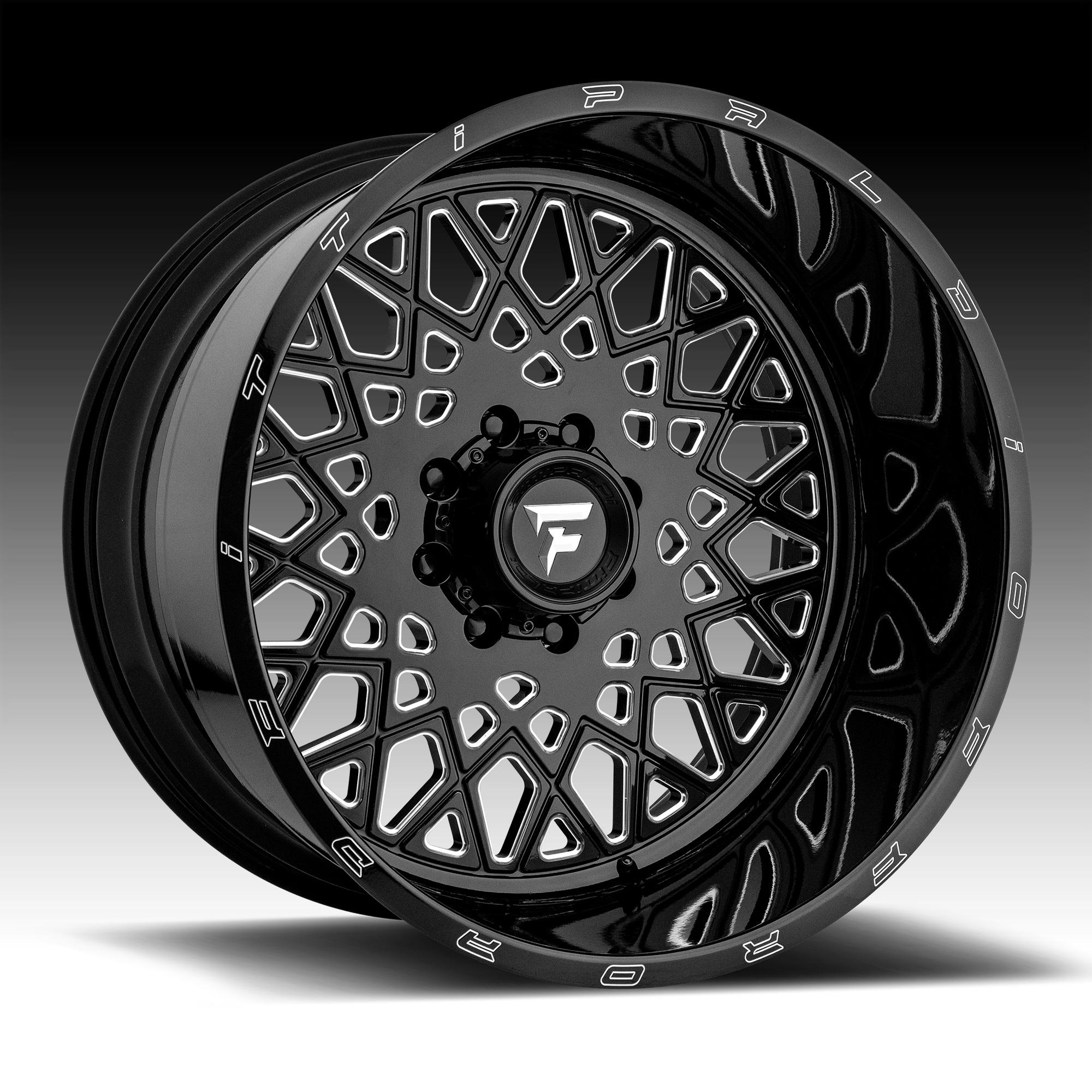 Fittipaldi Offroad Forged FTF10 Gloss Black Milled Custom Wheels Rims