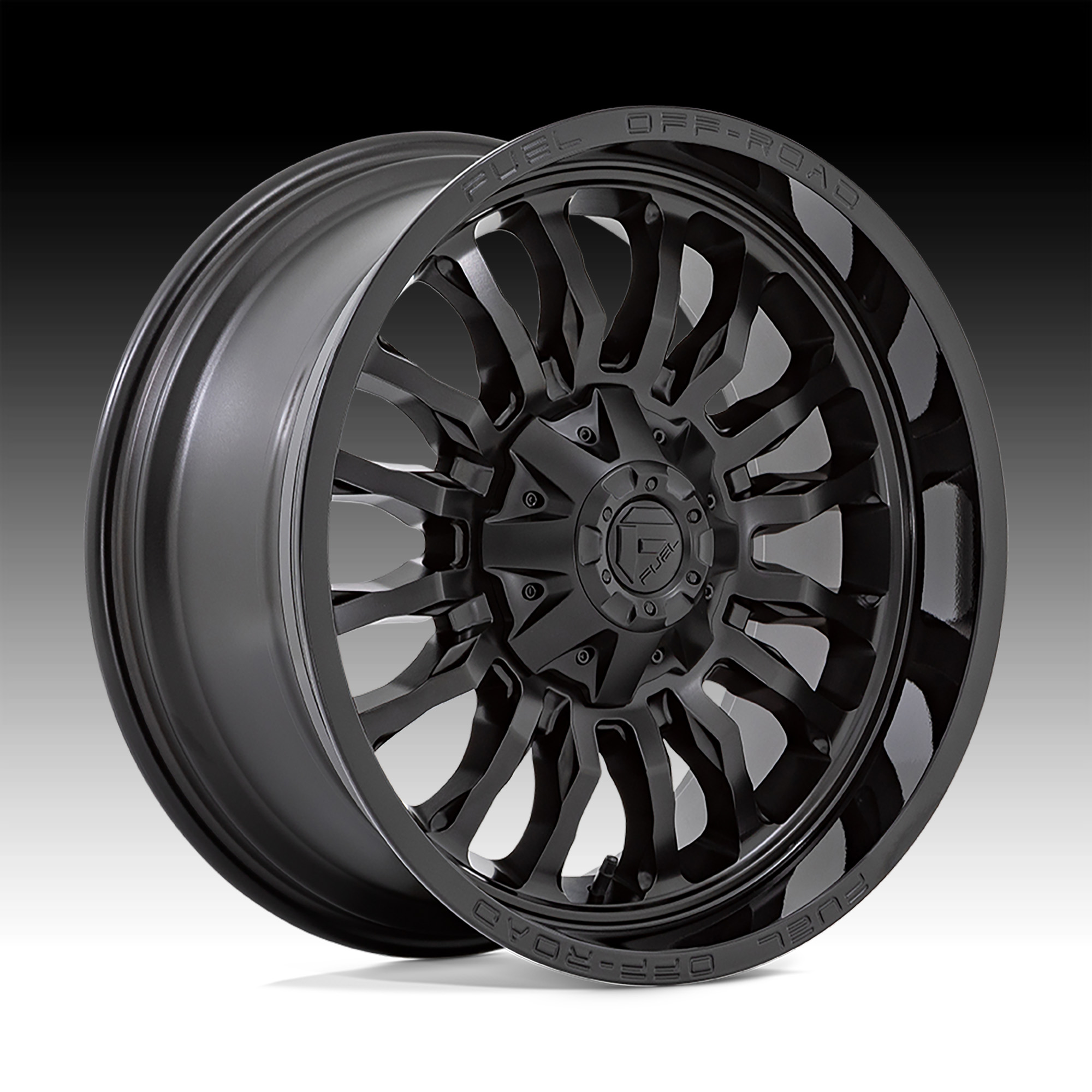 Fuel Arc D796 Matte Black with Gloss Black Lip Custom Truck Wheels ...