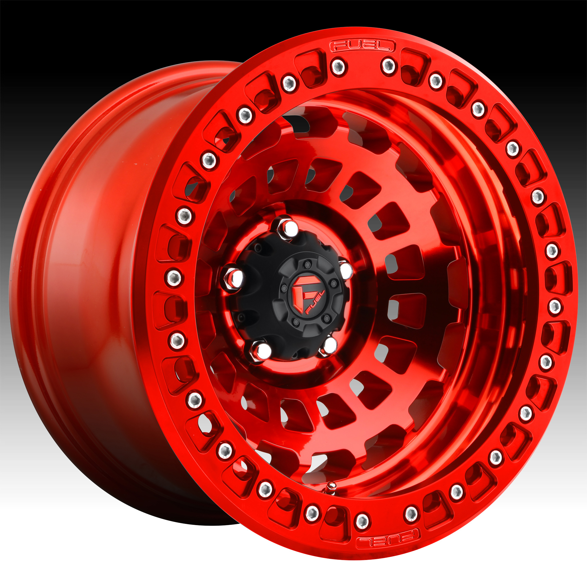 Fuel Zephyr Beadlock D100 Candy Red Custom Wheels Rims - D100 / Zephyr ...