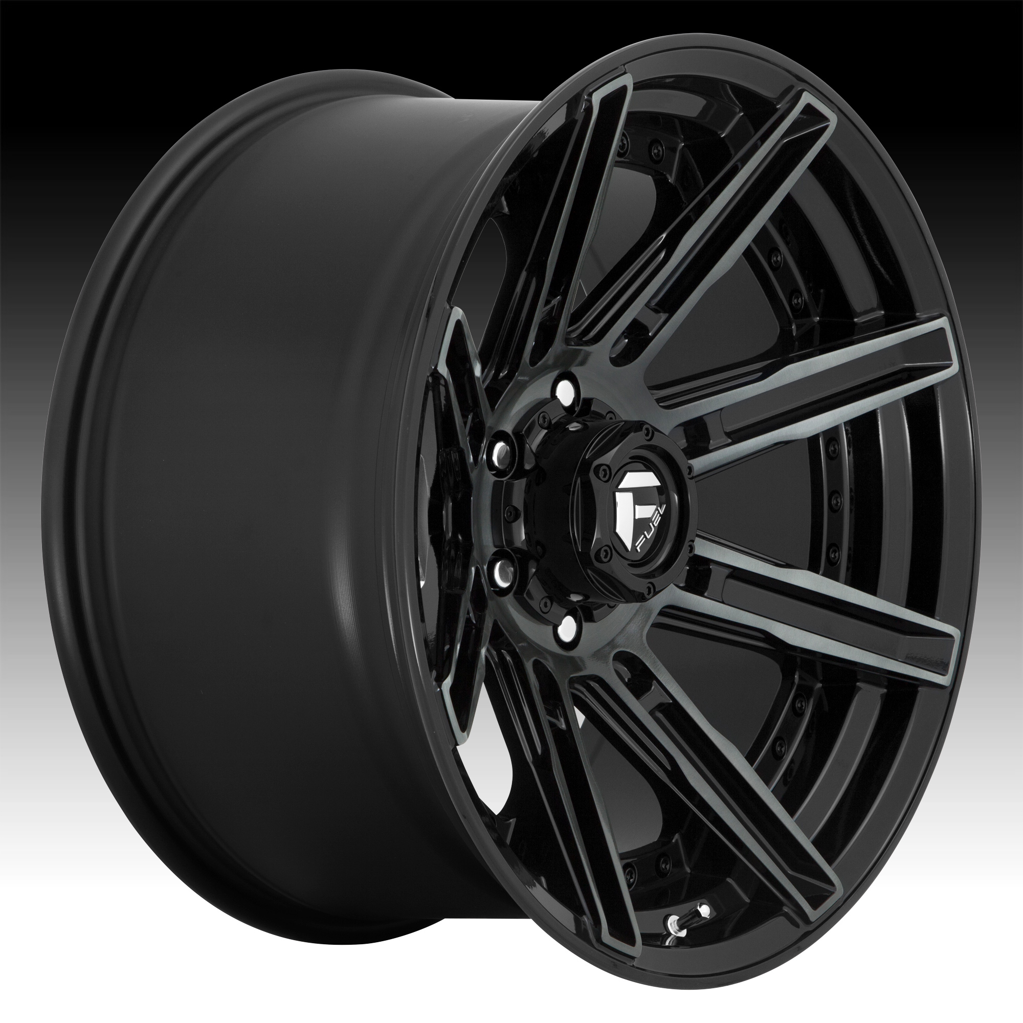 Fuel Rogue D708 Brushed Black Dark Tint Custom Wheels Rims - D708 ...