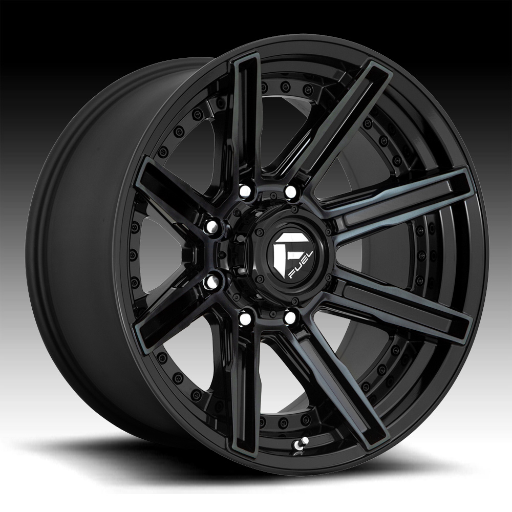 Fuel Rogue D708 Brushed Black Dark Tint Custom Wheels Rims - D708 ...