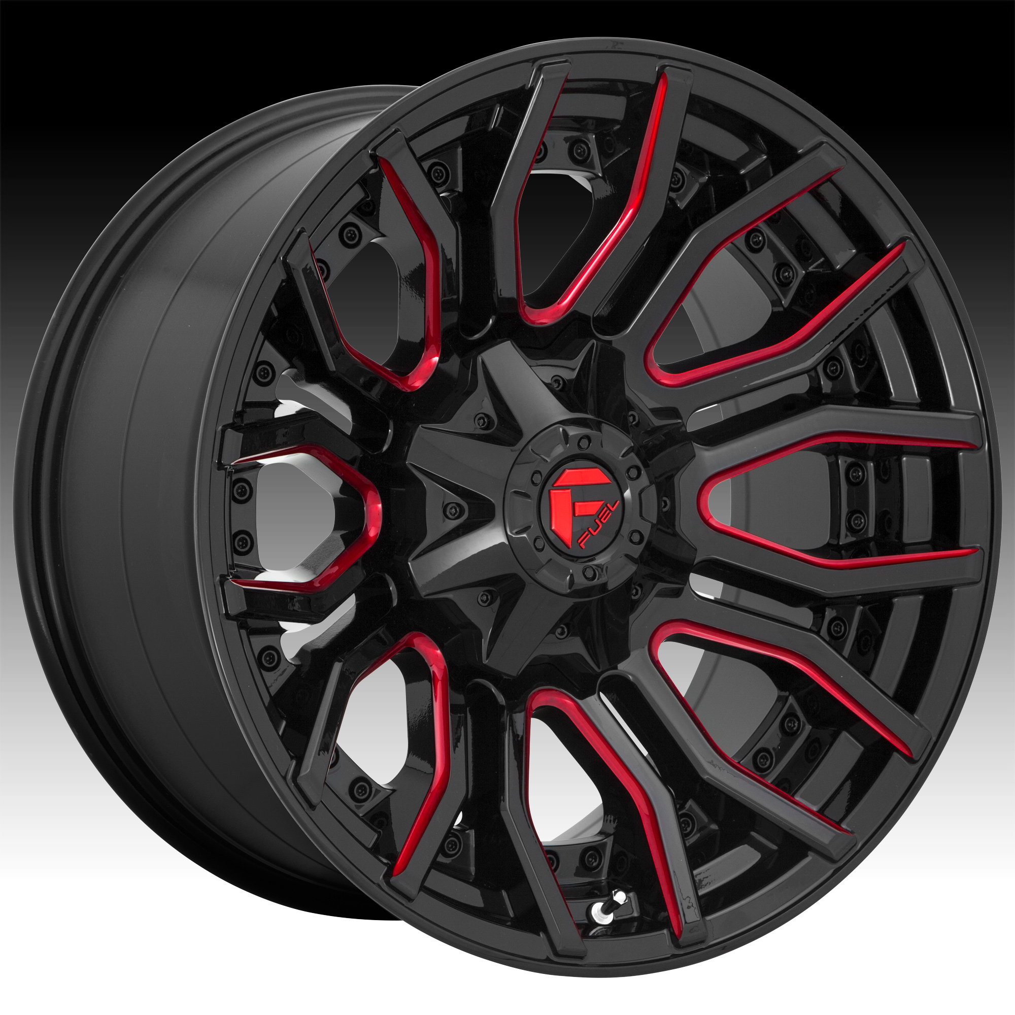 Fuel Wheels D71224205747 - D712 Rage 24x12 Gloss Black Red Tinted Clear