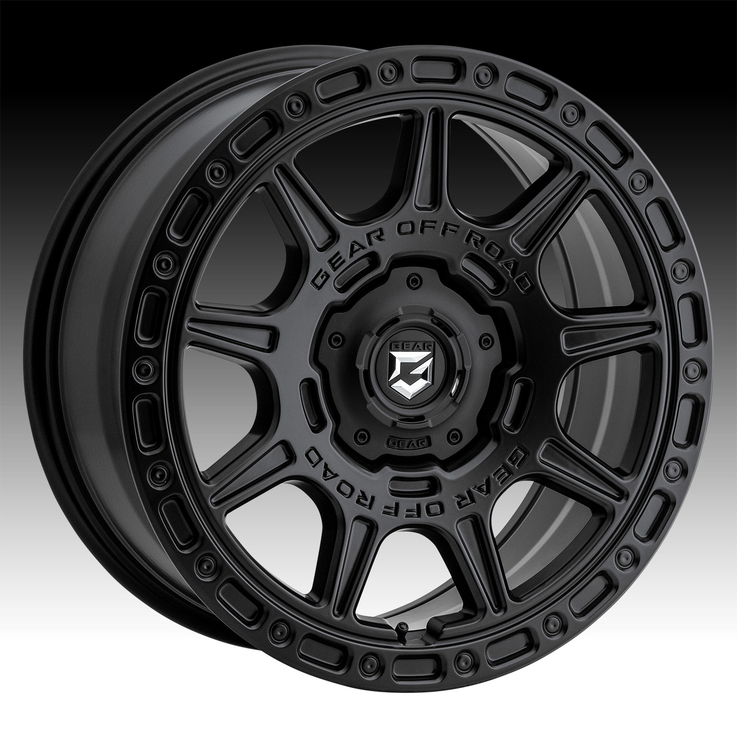 Gear Offroad 758SB Sector C Satin Black Custom Wheels Rims - 758SB ...