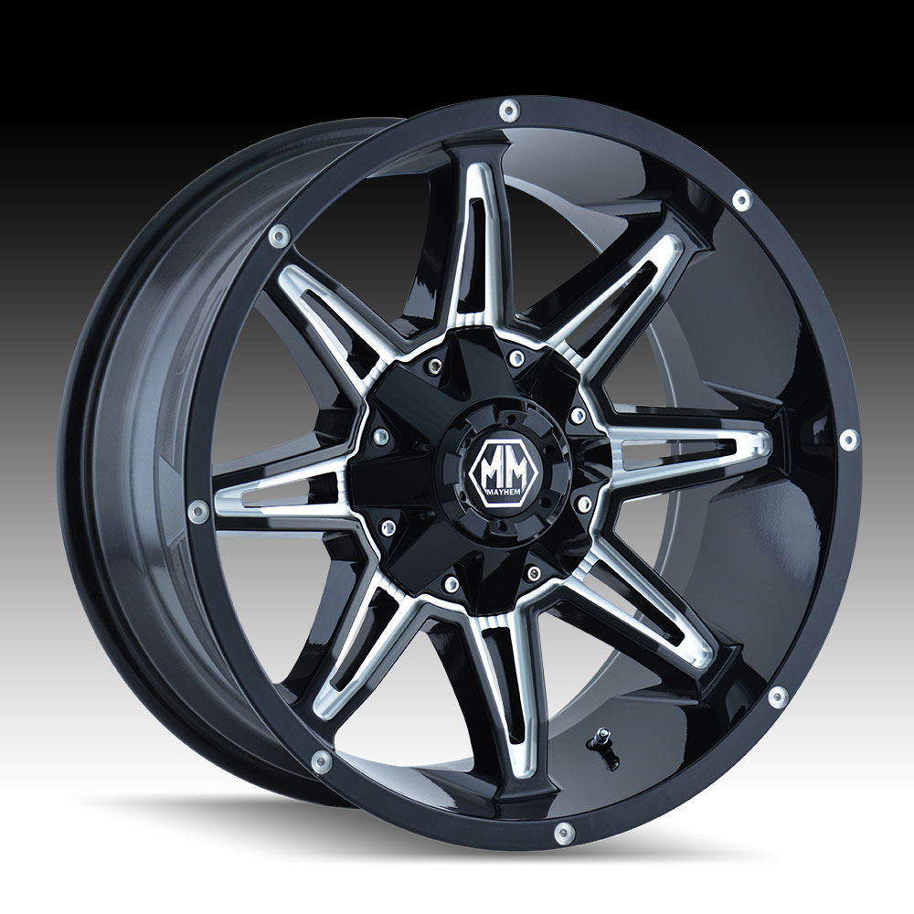 Mayhem Rampage 8090 Gloss Black Milled Custom Wheels Rims - 8090 ...