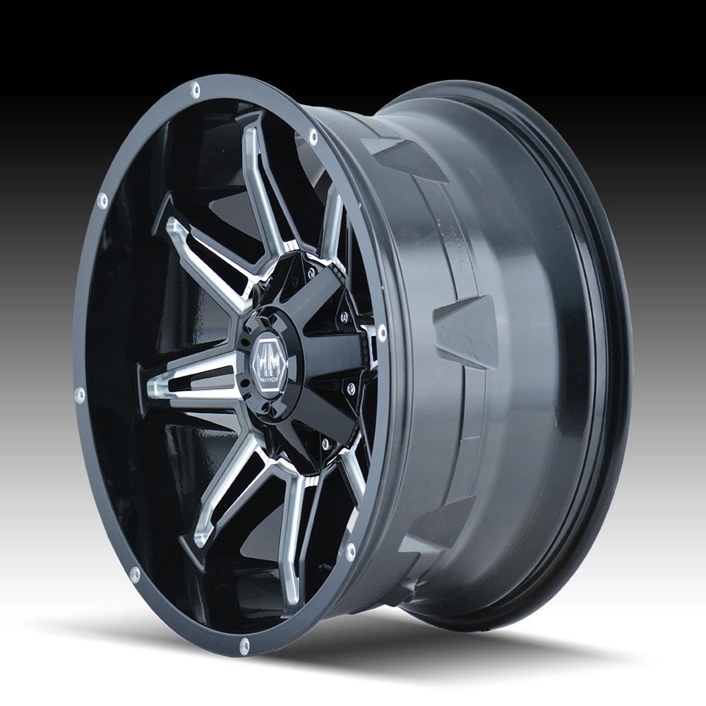 Mayhem Rampage 8090 Gloss Black Milled Custom Wheels Rims - 8090