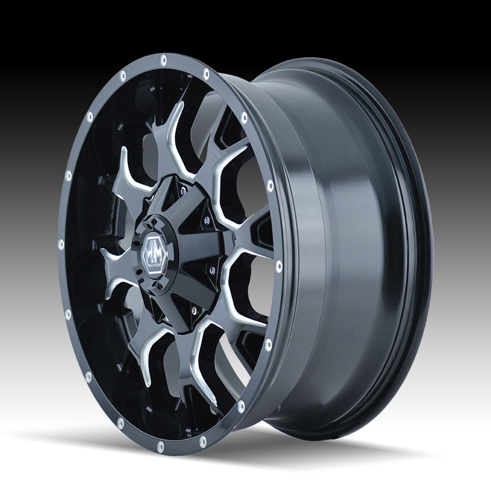 Mayhem Warrior 8015 Gloss Black Milled Custom Wheels Rims - 8015