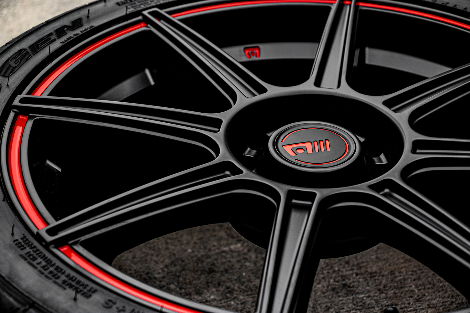 Motegi Racing Mr Cs Satin Black Red Stripe Custom Wheels Rims Mr Cs Motegi Racing