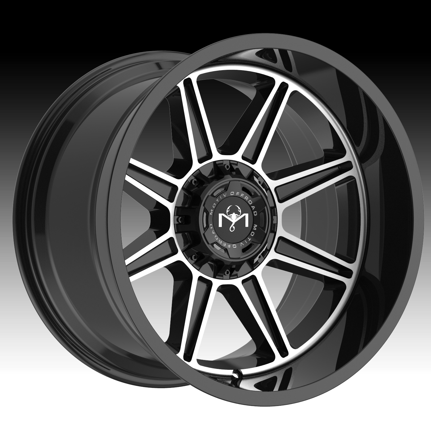 Motiv Offroad 428MB Balast Machined Gloss Black Custom Truck Wheels ...