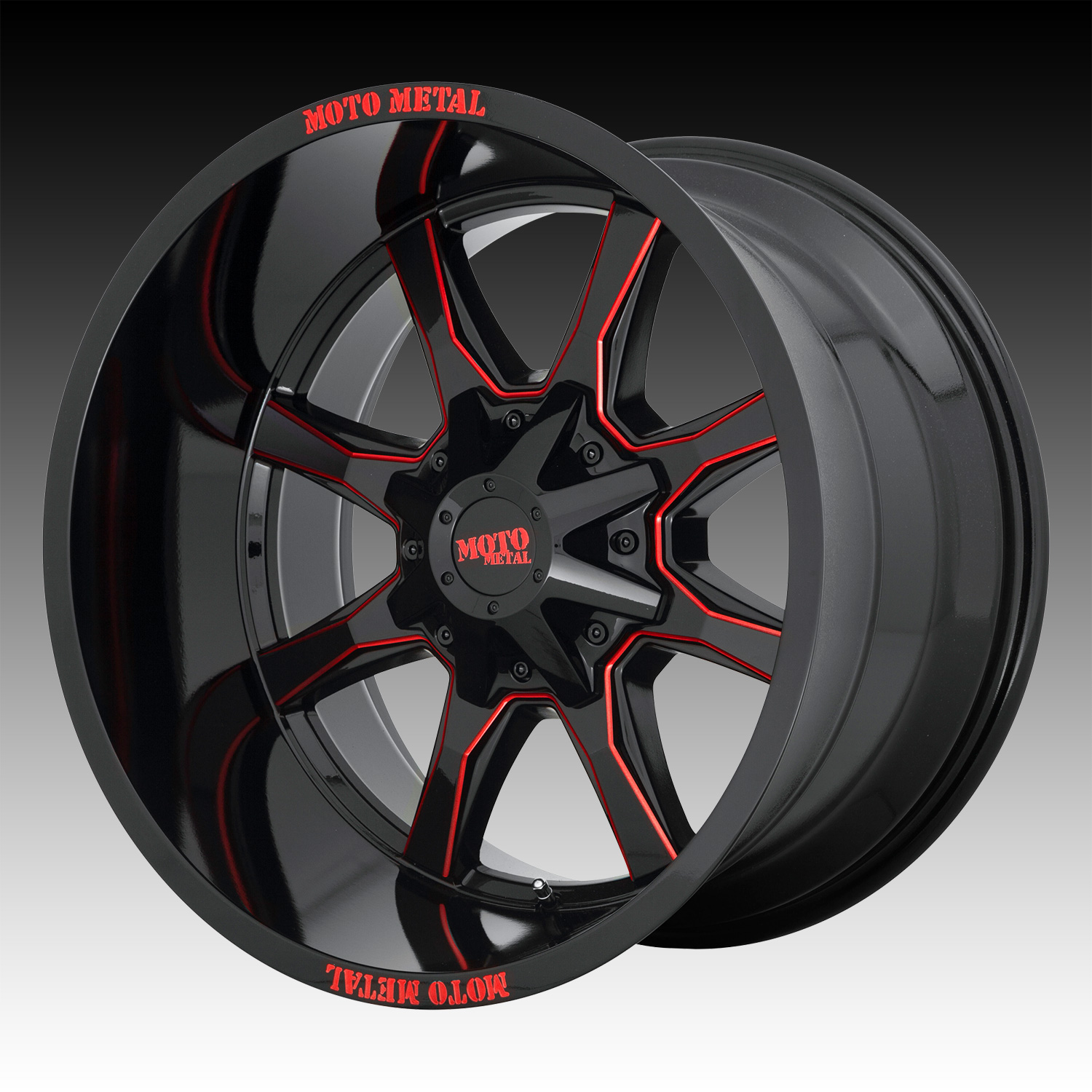 Moto Metal MO970 Black Milled Red Tint Custom Wheels Rims - MO970 ...