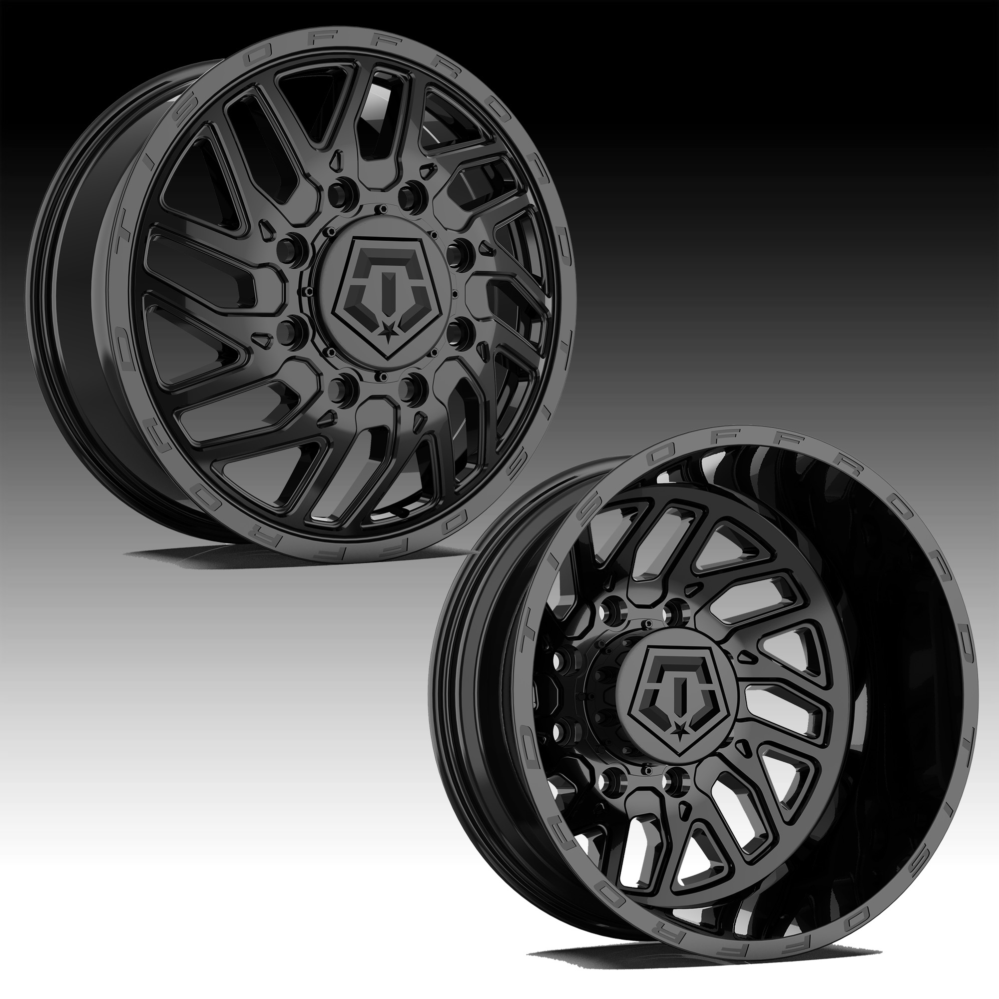 TIS Wheels 544B Dually Gloss Black Custom Truck Wheels Rims - 544B ...