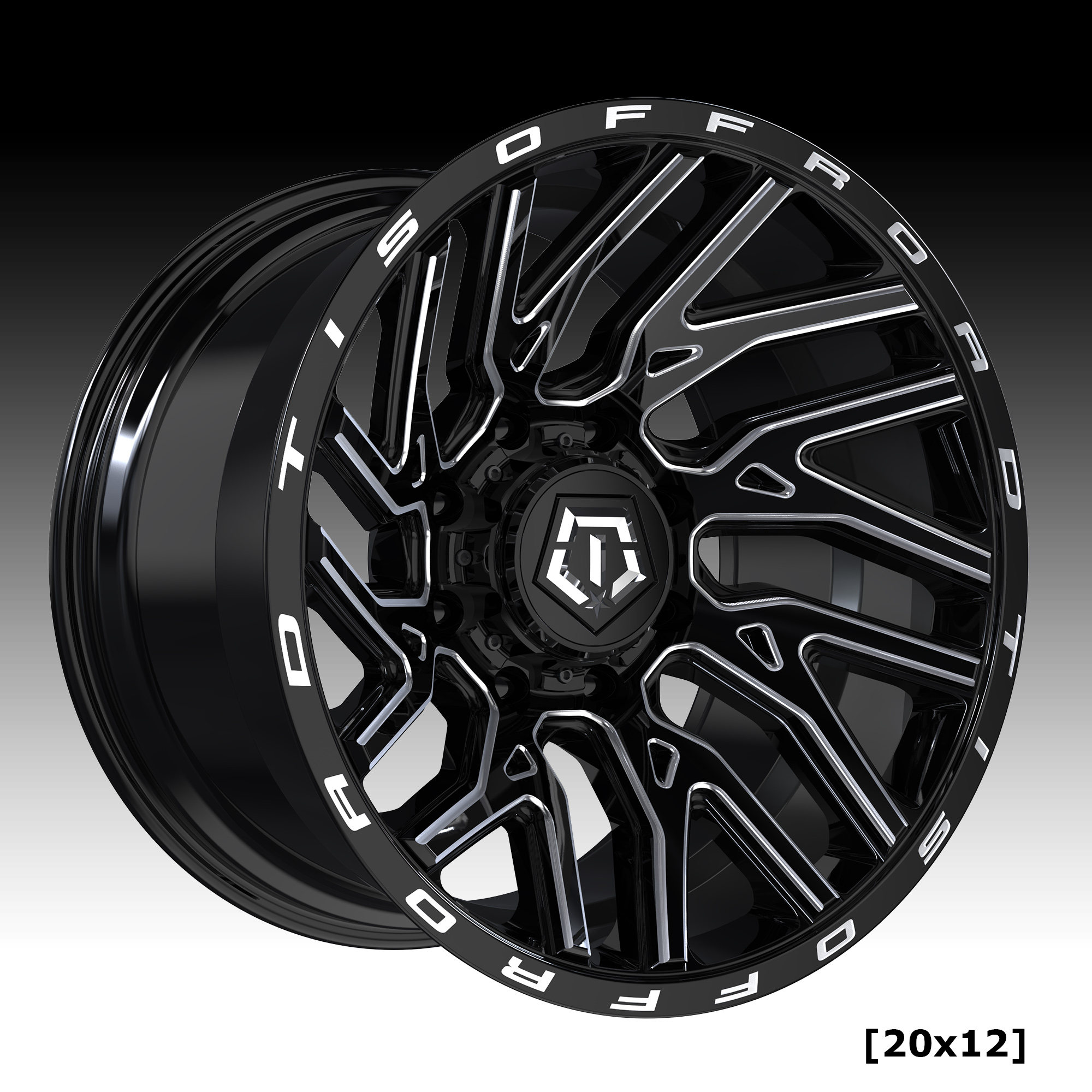 TIS Wheels 554BM Gloss Black Milled Custom Truck Wheels - 554BM - TIS ...