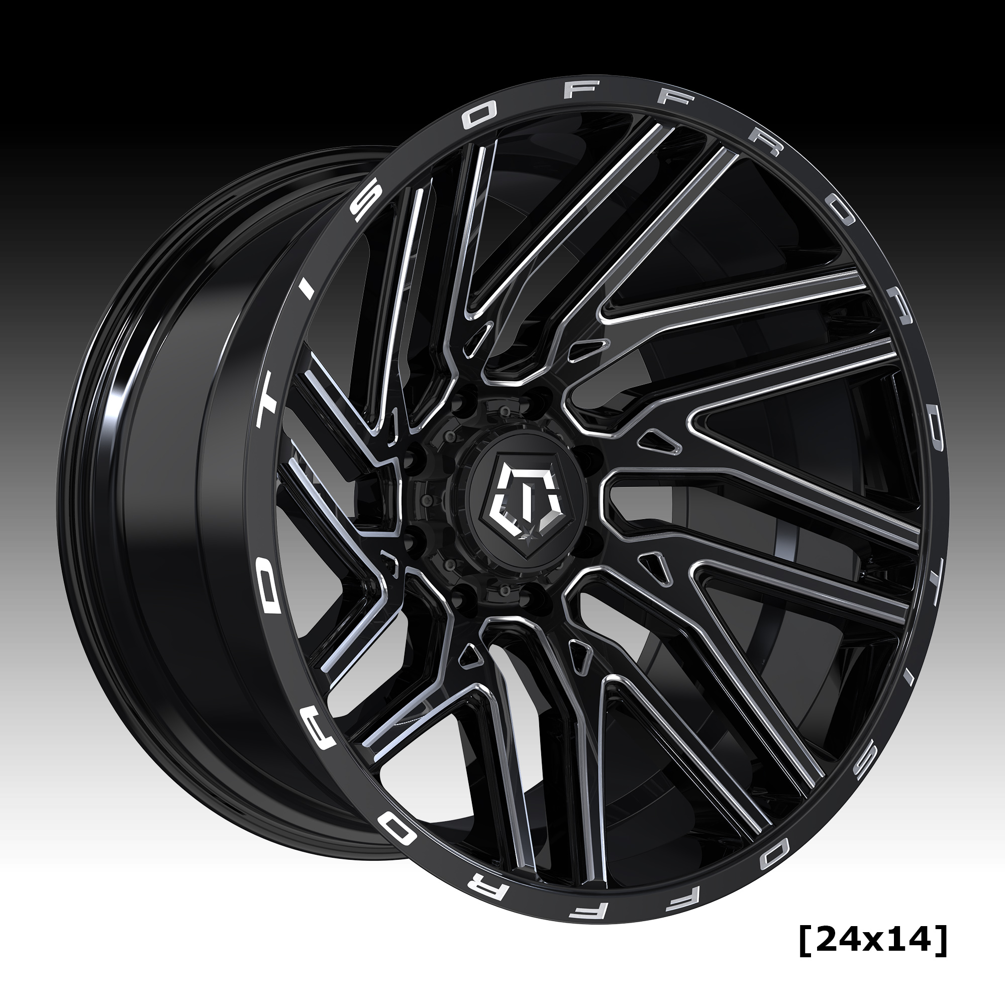 TIS Wheels 554BM Gloss Black Milled Custom Truck Wheels - 554BM - TIS ...