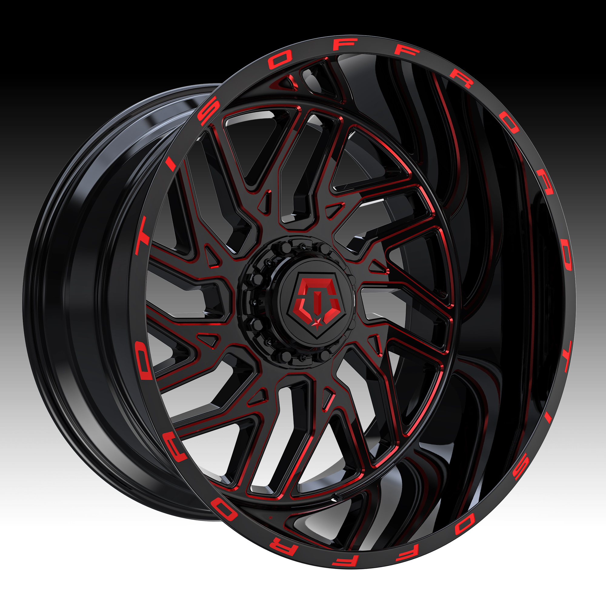 TIS Wheels 544BMR Gloss Black Milled Red Tint Custom Wheels Rims - 544BMR -  Discontinued TIS Wheels - Custom Wheels for Trucks, Jeeps, SUVs and  Passenger Cars