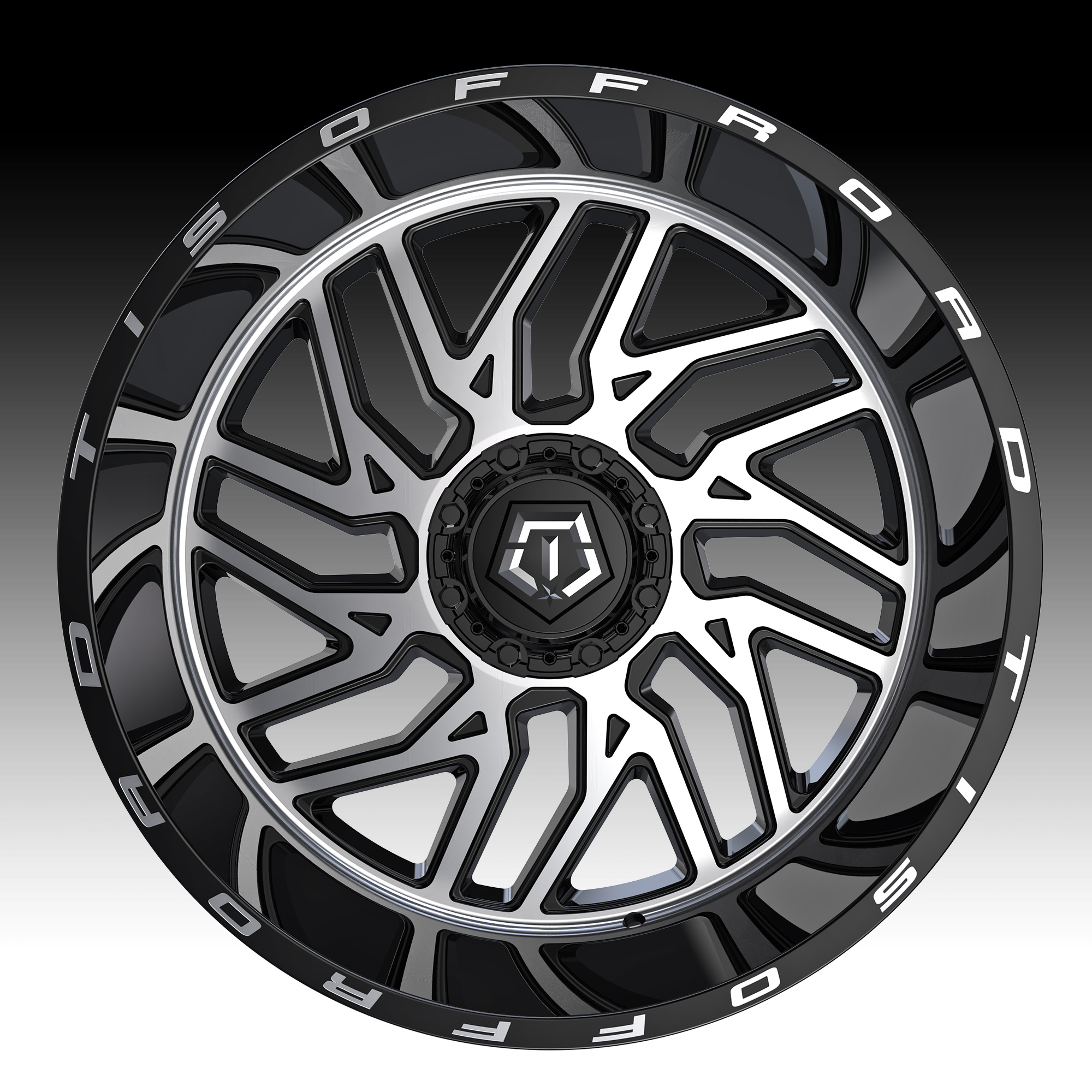 TIS Wheels 544MB Machined Gloss Black Custom Truck Wheels Rims - 544MB ...