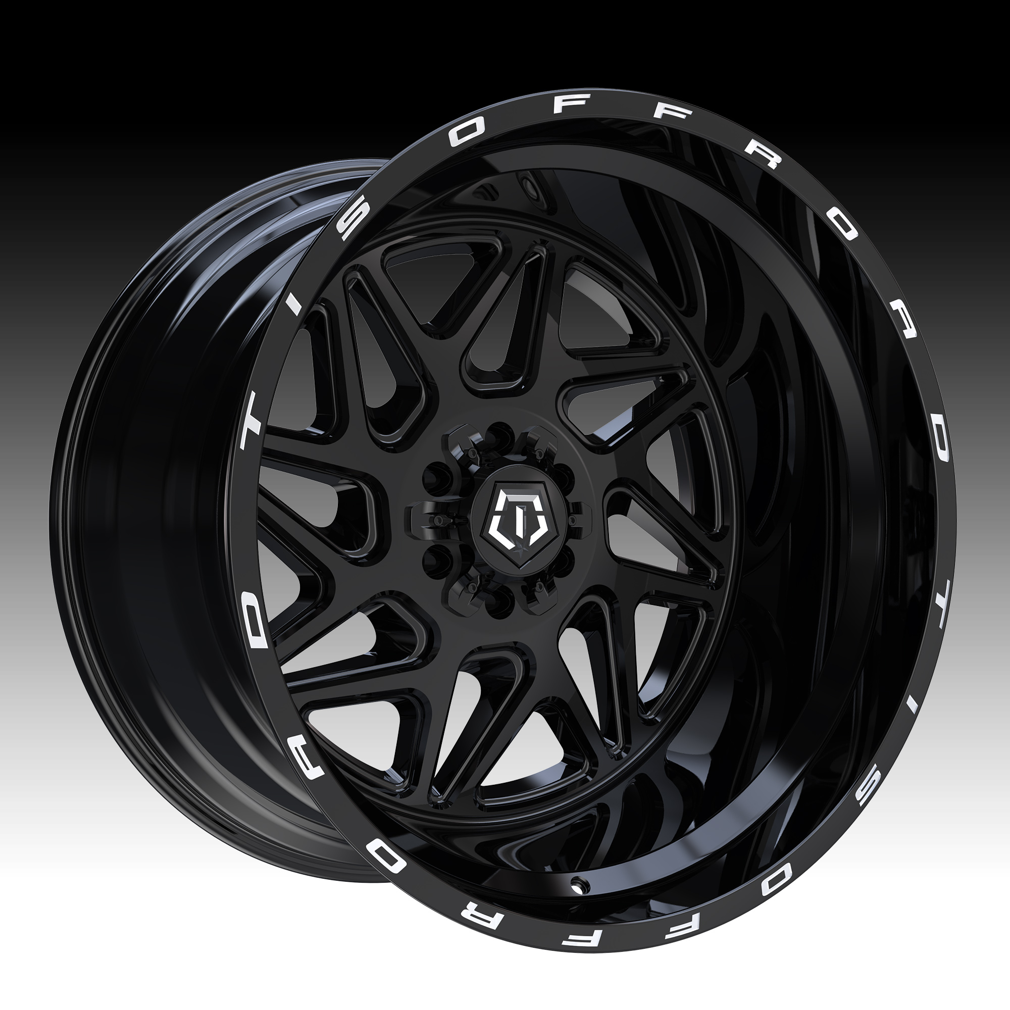 TIS Wheels 552B Gloss Black Custom Truck Wheels 552B TIS Custom