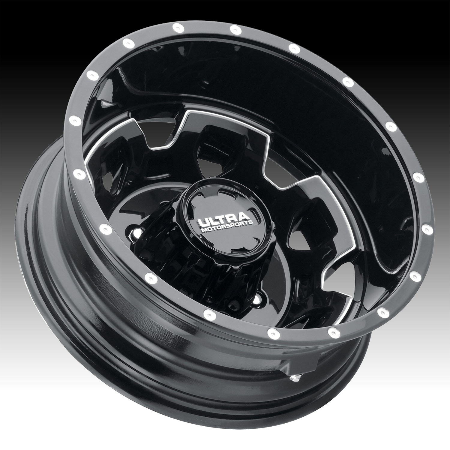 Ultra 017BM Warlock Dually Gloss Black Custom Wheels Rims 017BM