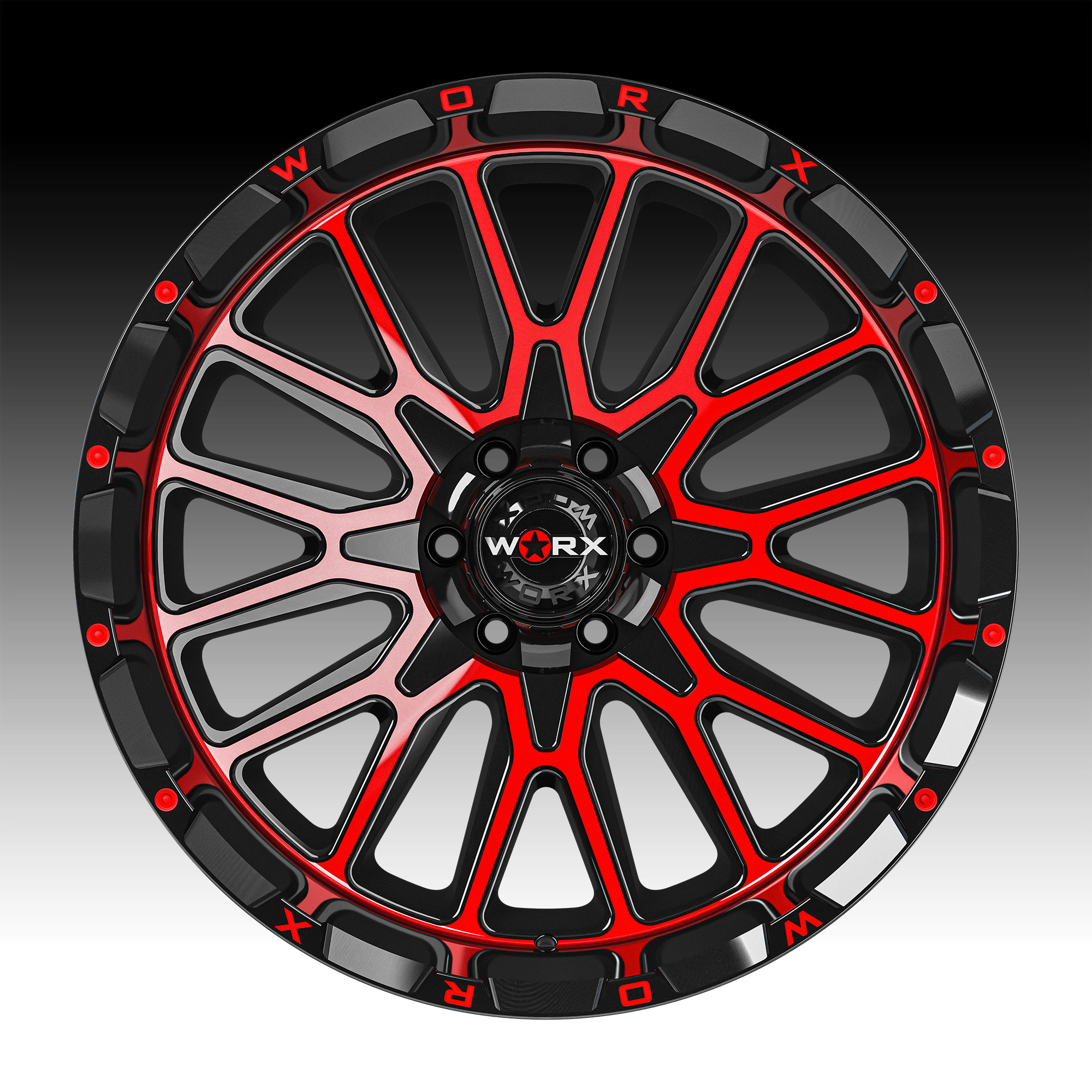 Worx Offroad 818MBR Machined Black Red Tint Custom Truck Wheels ...