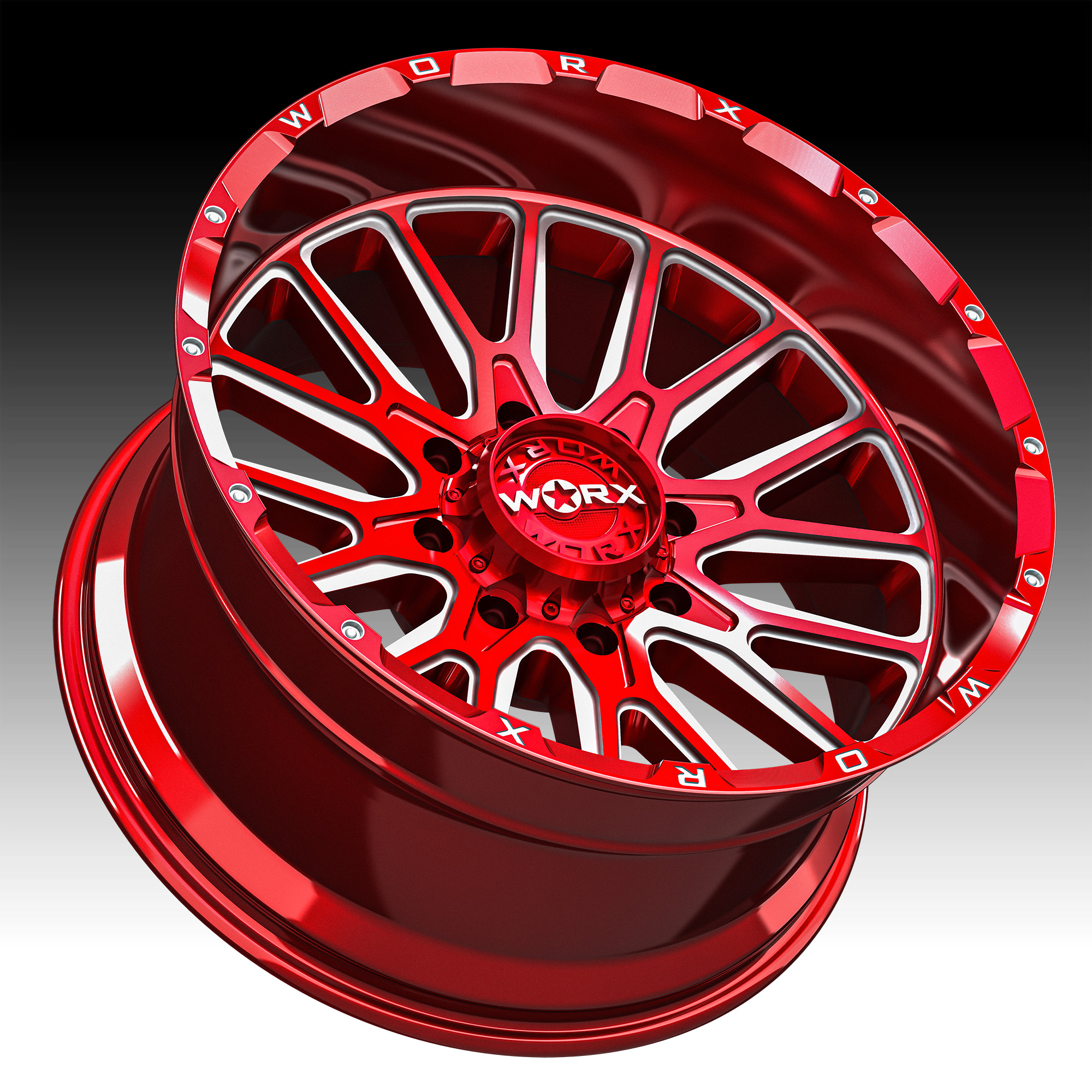 Worx Offroad 818RM Red Milled Custom Truck Wheels 818RM Worx