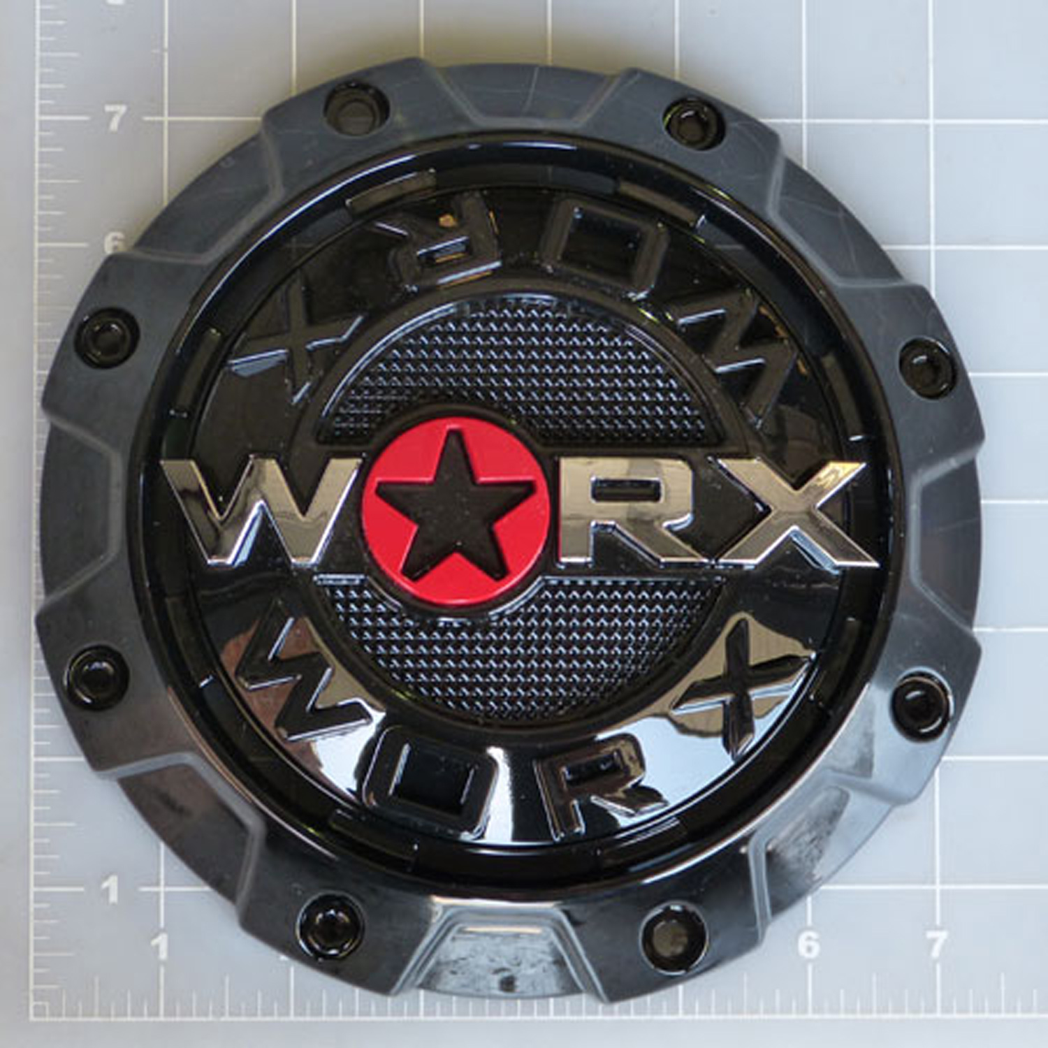 WRX-8856B / Worx Alloy Gloss Black 5/6-Lug Bolt On Center Cap