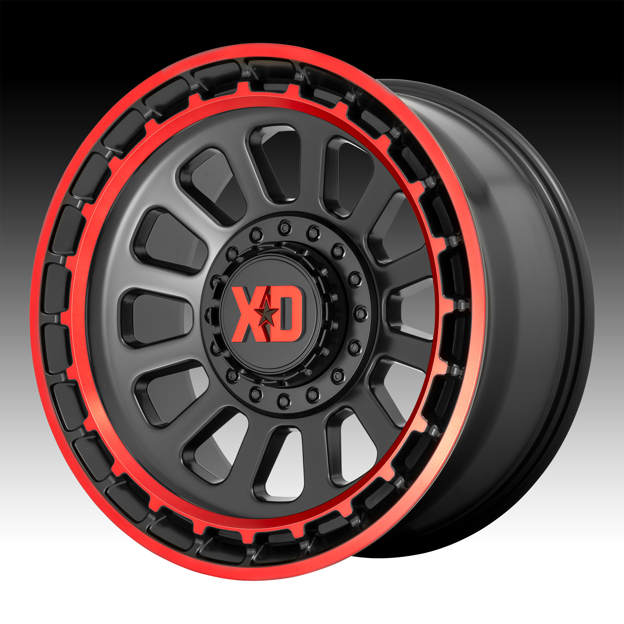 XD Series XD856 Omega Black Red Custom Truck Wheels Rims XD856