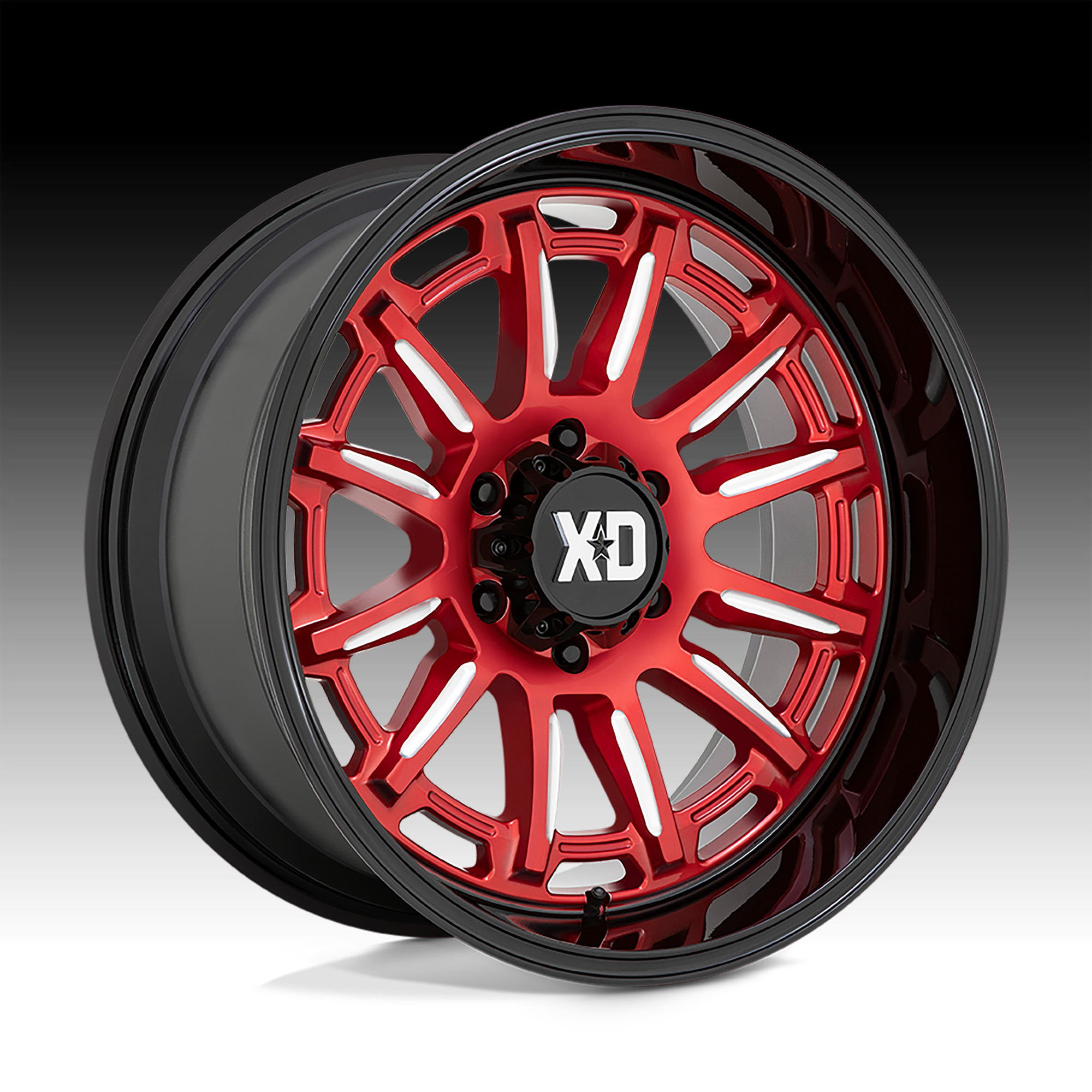 XD XD865 Phoenix Candy Red Milled with Black Lip 20x10 -18mm 6x135