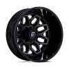 Fuel D875 Flux Dually Brushed Black Custom Truck Wheels 5