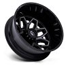 Fuel D875 Flux Dually Brushed Black Custom Truck Wheels 6