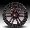Fuel Rage D712 Gloss Black Milled Red Tint Custom Wheels Rims 6