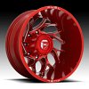 Fuel Runner Dually D742 Gloss Black Red Milled Custom Truck Dually Wheels Rims 4