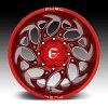 Fuel Runner Dually D742 Gloss Black Red Milled Custom Truck Dually Wheels Rims 6