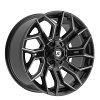 Gear Offroad 776BM Flair Gloss Black Milled Custom Truck Wheels 7