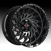 Worx Offroad 820BM Gloss Black Milled Custom Truck Wheels 4