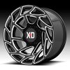 XD Series XD860 Onslaught Gloss Black Milled Custom Truck Wheels Rims 4