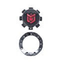 CAP-655BMR-6-DB / DropStars Gloss Black/Red DBOMB Logo/ Bolt-On Center Cap 3