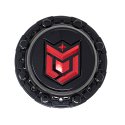 CAP-655BMR-6-DB / DropStars Gloss Black/Red DBOMB Logo/ Bolt-On Center Cap 2