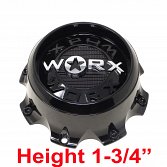 CAP-WX-8-BC21 / Worx Alloy Gloss Black Bolt On Center Cap 3