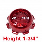 CAP-WX-8-R21 / Worx Alloy Gloss Red Bolt On Center Cap 3