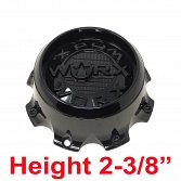 CAP-WX-8T-BB21 / Worx Alloy Gloss Black Bolt On Center Cap 3