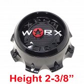 CAP-WX-8T-BR21 / Worx Alloy Gloss Black Bolt On Center Cap 3